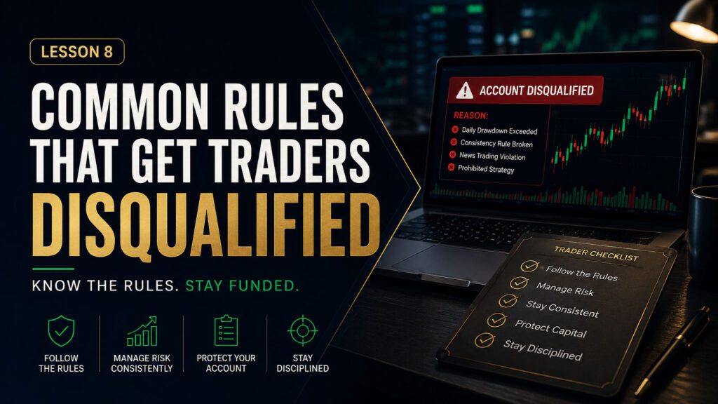 Common Rules That Get Traders Disqualified - free prop firm challenge trading lesson