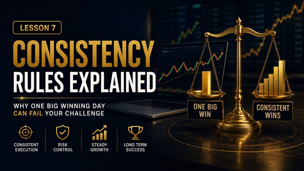 Consistency Rules Explained: The Hidden Rule That Surprises Most Traders - free prop firm challenge trading lesson