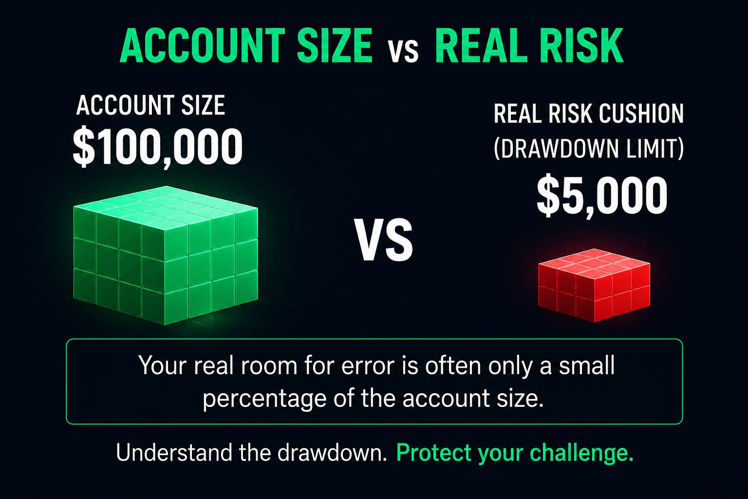 Prop firm account size versus real drawdown risk