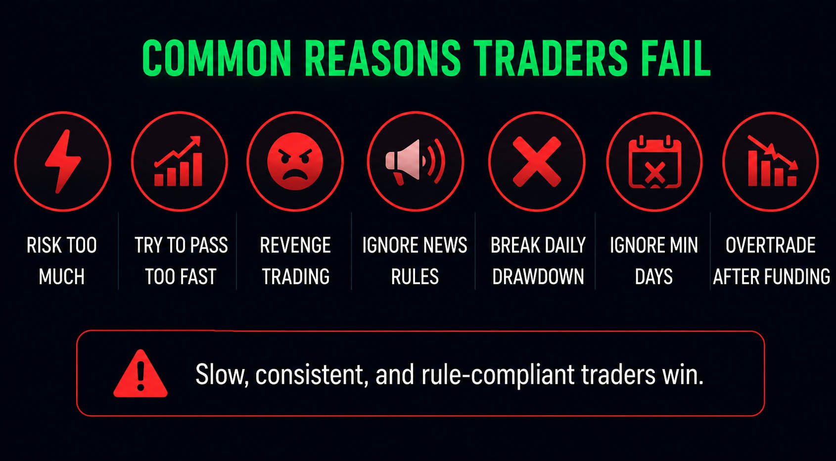Common reasons traders fail prop firm challenges