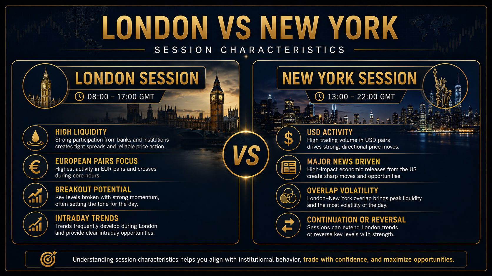 London vs New York Session Characteristics