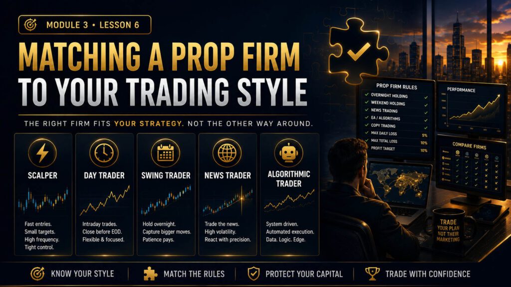 Matching a Prop Firm to Your Trading Style - free prop firm challenge trading lesson