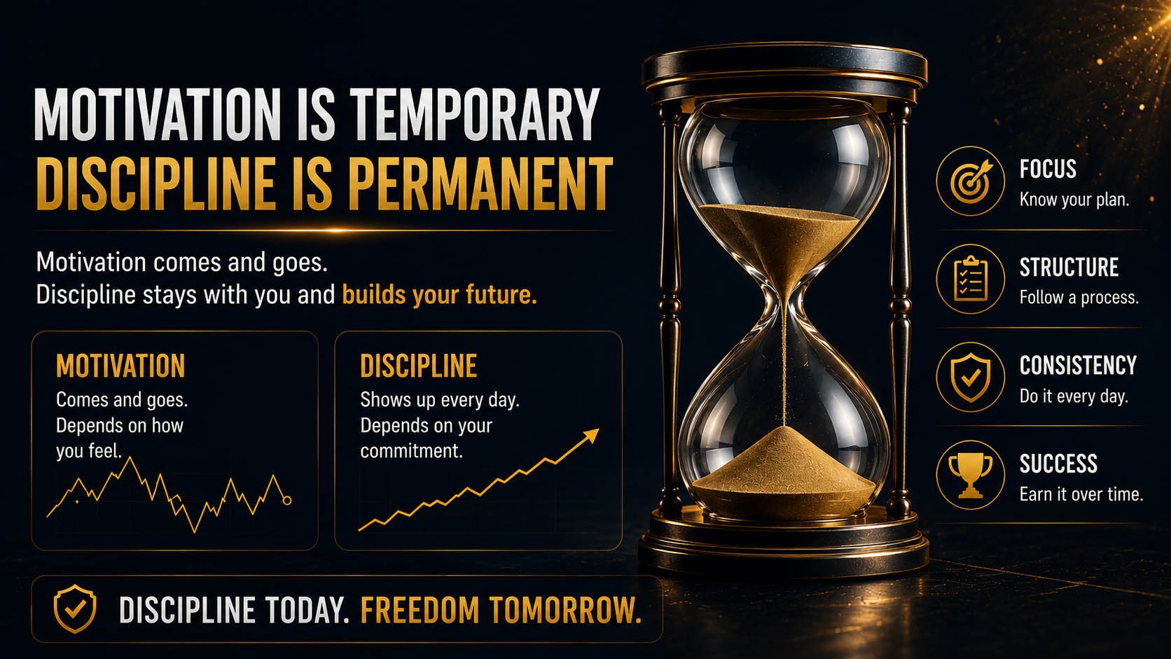 Motivation is temporary - Discipline is Permanent