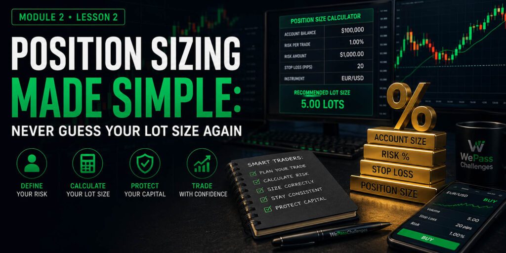 Position Sizing Made Simple: Never Guess Your Lot Size Again - free prop firm challenge trading lesson