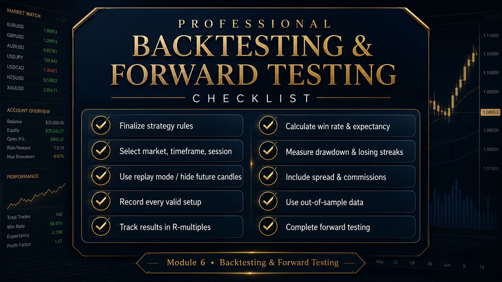 Professional Backtesting and Forward Testing Checklist