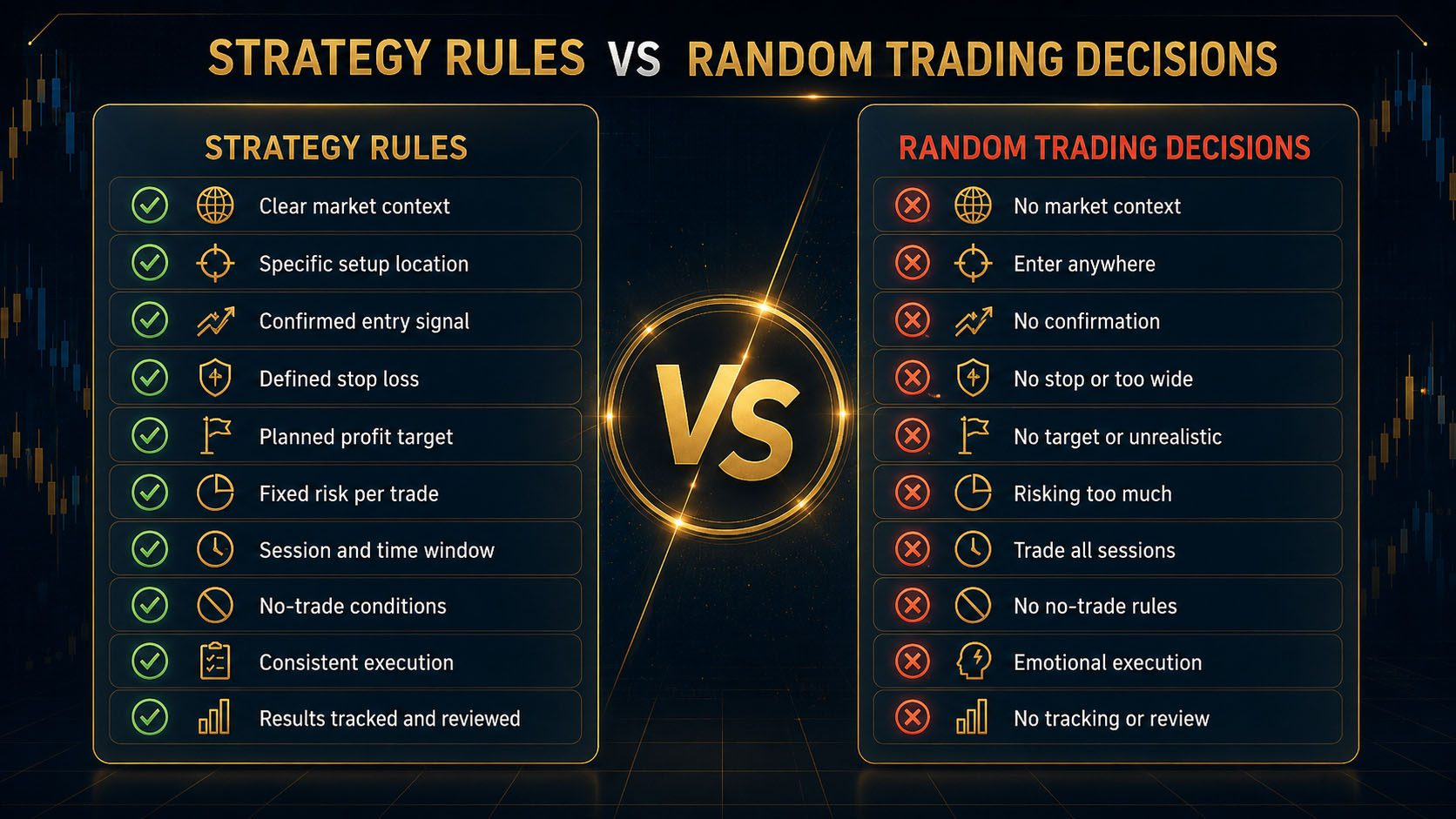 Strategy Rules vs Random Trading Decisions